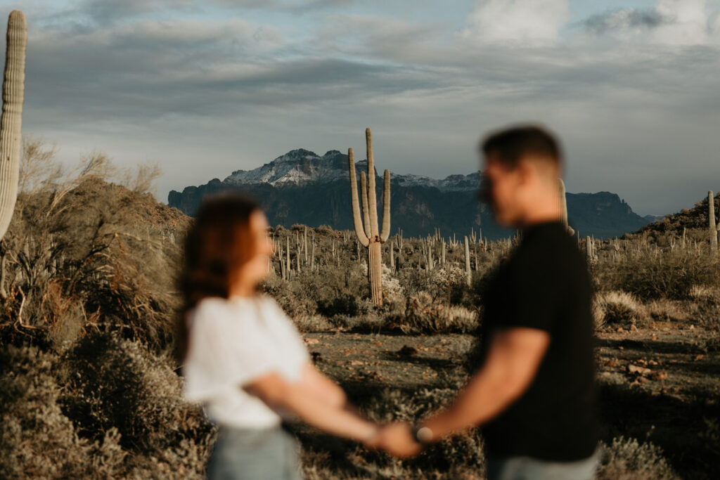 snowy superstition mountains