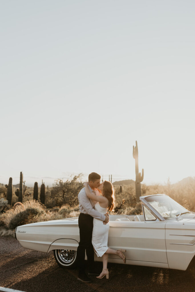 Vintage Car Engagement Session at Usery Mountain