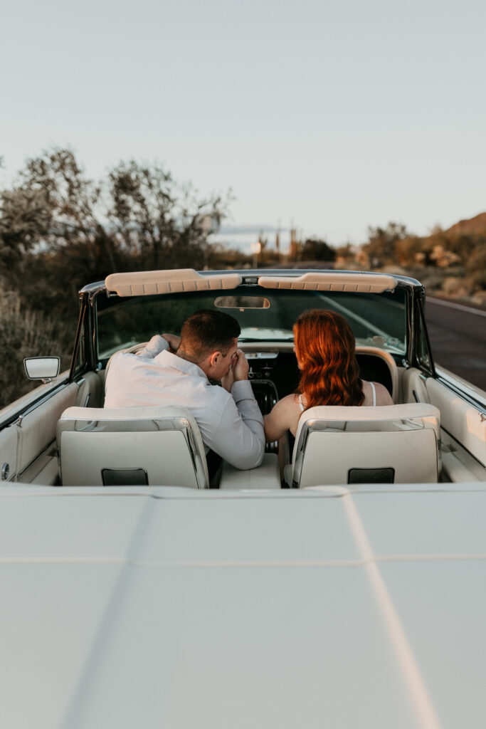 Vintage Car Engagement Session at Usery Mountain